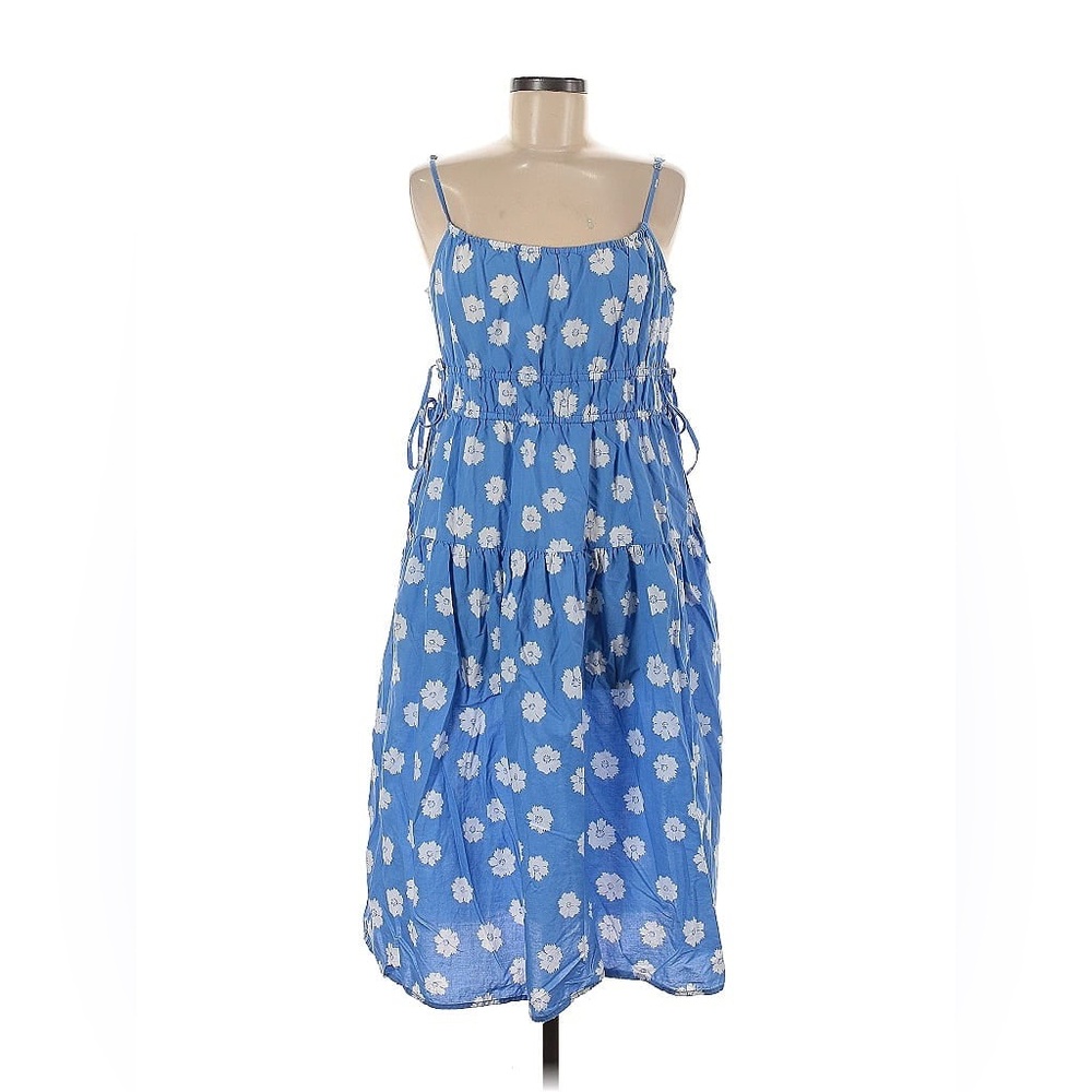 NWT Universal Thread 100% Cotton Blue Sundress with adju straps & ties Size Med